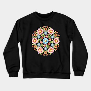 Millefiori Floral Flower Crown Crewneck Sweatshirt